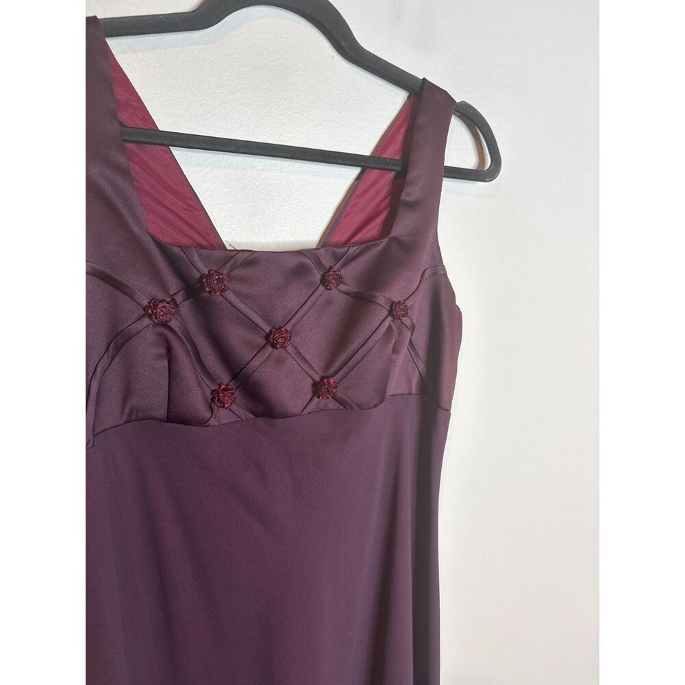Y2K Betsy & Adam burgundy lace up back formal prom dress - Picture 5 of 6